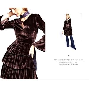 Velvet Tiered Shirt Dress XS - Banana Republic x Olivia Palermo